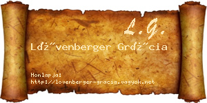 Lövenberger Grácia névjegykártya